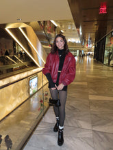 Load image into Gallery viewer, Burgundy Blaze Leather Jacket