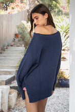 Load image into Gallery viewer, Coastal Catch Navy Lobster Oversized Sweater