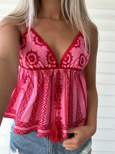 Load image into Gallery viewer, Desert Bloom Tassel Tie Cami