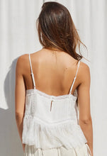 Load image into Gallery viewer, Woman wearing a white lace top against a white background