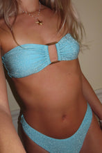 Load image into Gallery viewer, Blue Ice Sparkle Bandeau Bikini Set - Juniper