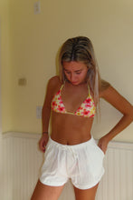 Load image into Gallery viewer, Breezy Linen White Drawstring Shorts