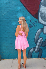 Load image into Gallery viewer, Blush Bow Back Mini Dress
