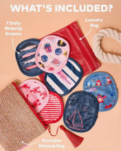 Load image into Gallery viewer, MakeUp Eraser Coastal 7-Day Set | Reusable Makeup Remover Cloths with Beach Makeup Bag