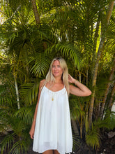 Load image into Gallery viewer, White Chiffon Flowy Mini Dress - Juniper