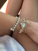 Load image into Gallery viewer, Gold Pearl Link Bracelet Watch