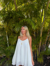 Load image into Gallery viewer, White Chiffon Flowy Mini Dress - Juniper