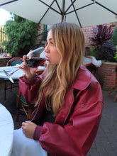 Load image into Gallery viewer, Burgundy Blaze Leather Jacket
