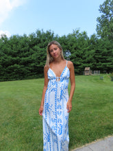 Load image into Gallery viewer, Santorini Breeze Tie-Front Maxi Dress