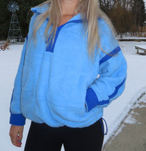 Load image into Gallery viewer, Sky Blue Half-Zip Sherpa Pullover