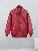 Load image into Gallery viewer, Burgundy Leather Jacket