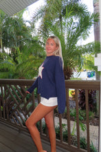 Load image into Gallery viewer, Starlit Nights Knit Sweater – Navy & White