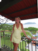 Load image into Gallery viewer, Lemon Glow Halter Mini Dress