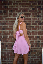 Load image into Gallery viewer, Blush Bow Back Mini Dress