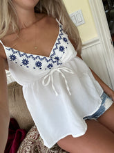 Load image into Gallery viewer, White/Blue Tank Top