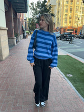 Load image into Gallery viewer, Purple Striped Sweater