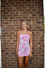 Load image into Gallery viewer, Coastal Mosaic Strapless Mini Dress