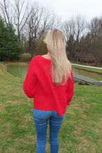 Load image into Gallery viewer, Red Button-Up Cardigan