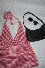 Load image into Gallery viewer, Red Gingham Halter Top