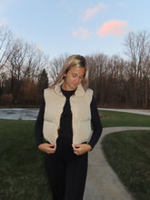 Load image into Gallery viewer, Beige Cropped Puffer Vest
