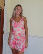 Load image into Gallery viewer, Orange Ruffle Floral Dress