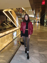 Load image into Gallery viewer, Burgundy Blaze Leather Jacket