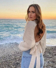 Load image into Gallery viewer, Open Back Chunky Knit Sweater
