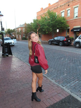 Load image into Gallery viewer, Burgundy Blaze Leather Jacket