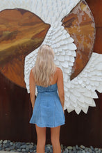 Load image into Gallery viewer, Coastal Breeze Denim Halter Mini Dress