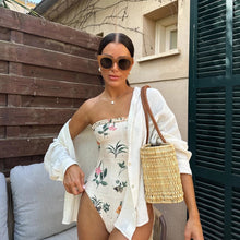 Load image into Gallery viewer, One piece floral strapless bikini