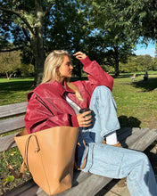 Load image into Gallery viewer, Burgundy Leather Jacket