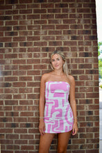 Load image into Gallery viewer, Coastal Mosaic Strapless Mini Dress