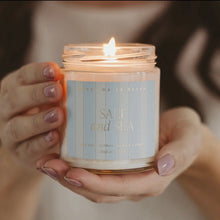 Load image into Gallery viewer, Salt and Sea Candle | Sea Salt, Citrus, Musk & Amber Soy Candle | Coastal Beach Scented Candle | Clean Burning Home Fragrance