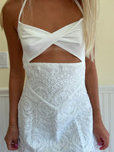 Load image into Gallery viewer, White Lace Cutout Mini Dress