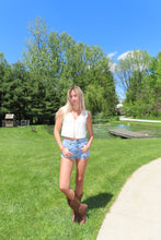Load image into Gallery viewer, White knit Open Festival Top - Juniper