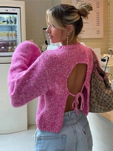 Load image into Gallery viewer, Open Back Chunky Knit Sweater