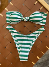 Load image into Gallery viewer, Emerald Coast Stripe Bandeau Bikini Set - Juniper