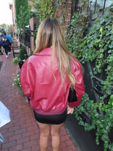 Load image into Gallery viewer, Burgundy Blaze Leather Jacket