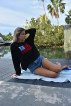 Load image into Gallery viewer, White Preppy American Flag Sweater