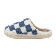 Load image into Gallery viewer, Blue Checkered Slippers