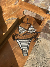 Load image into Gallery viewer, Navy Woven Triangle Tie Bikini Set - Juniper
