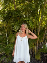 Load image into Gallery viewer, White Chiffon Flowy Mini Dress - Juniper