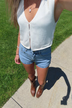 Load image into Gallery viewer, White knit Open Festival Top - Juniper