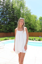 Load image into Gallery viewer, White Chiffon Flowy Mini Dress