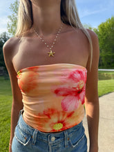 Load image into Gallery viewer, Tropical Bloom Strapless Bandeau Top