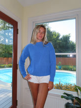 Load image into Gallery viewer, Blue Knit Crewneck Sweater