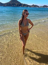Load image into Gallery viewer, Black & White Textured Stripe Bikini Set - Juniper