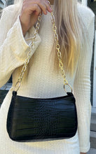 Load image into Gallery viewer, Black Snakeskin Mini Handbag