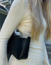 Load image into Gallery viewer, Black Snakeskin Mini Handbag