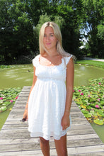 Load image into Gallery viewer, Mini White Floral Dress